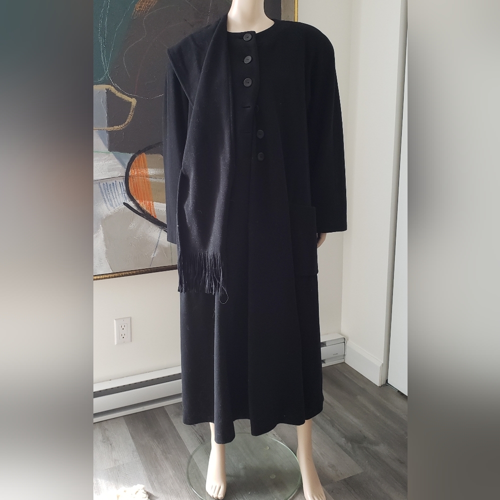 Hilary Radley | Fringed Scarf and Coat Set